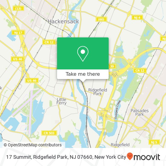 Mapa de 17 Summit, Ridgefield Park, NJ 07660