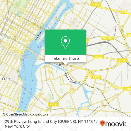 Mapa de 29th Review, Long Island City (QUEENS), NY 11101