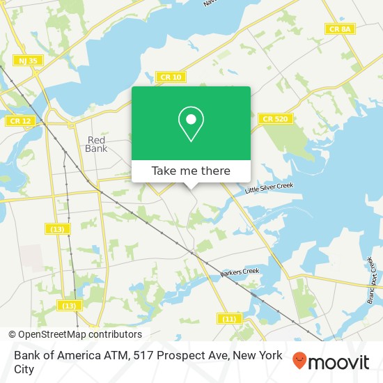 Mapa de Bank of America ATM, 517 Prospect Ave
