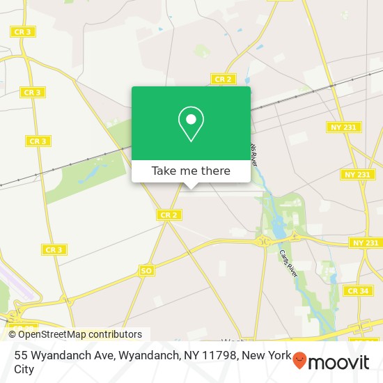 Mapa de 55 Wyandanch Ave, Wyandanch, NY 11798