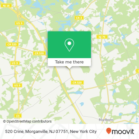 Mapa de 520 Crine, Morganville, NJ 07751