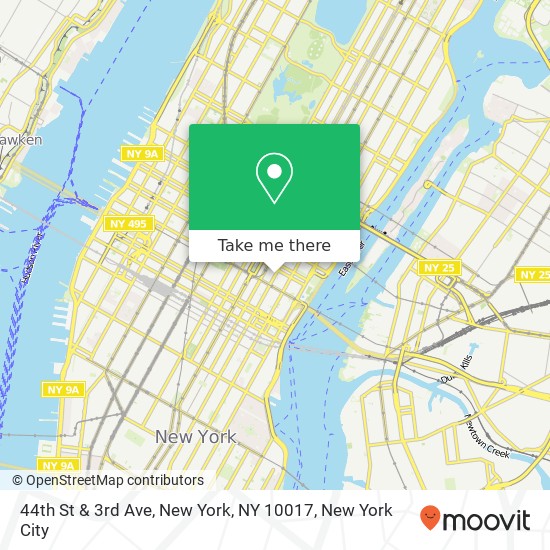 Mapa de 44th St & 3rd Ave, New York, NY 10017