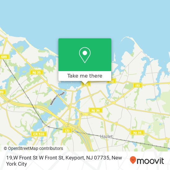 Mapa de 19,W Front St W Front St, Keyport, NJ 07735
