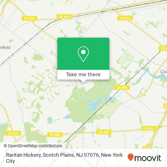 Raritan Hickory, Scotch Plains, NJ 07076 map