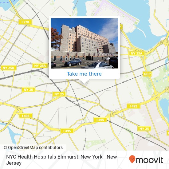 NYC Health Hospitals Elmhurst map