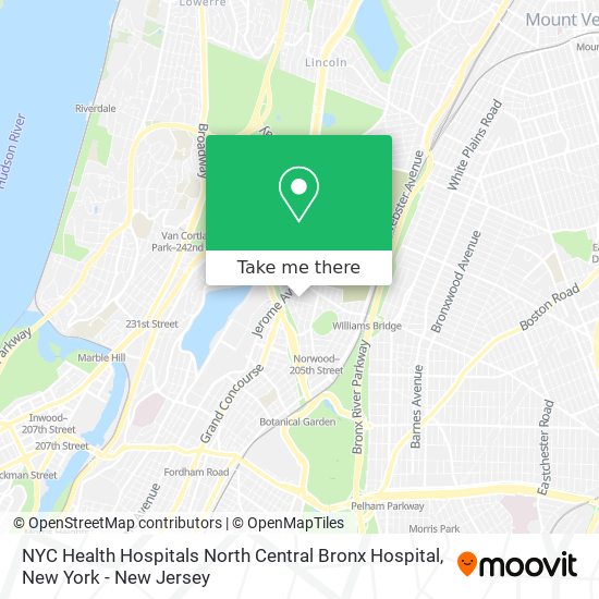 Mapa de NYC Health Hospitals North Central Bronx Hospital