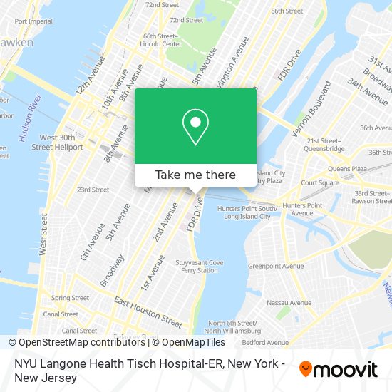 Mapa de NYU Langone Health Tisch Hospital-ER