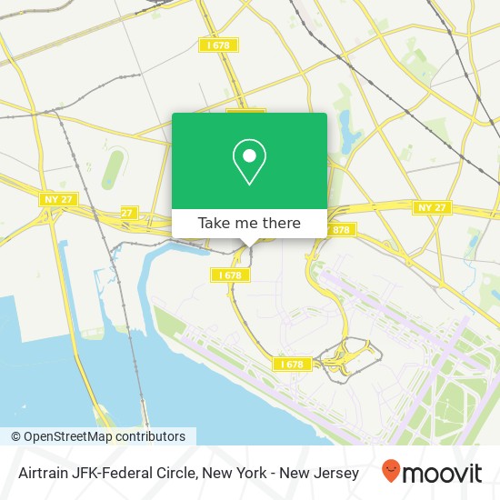 Mapa de Airtrain JFK-Federal Circle