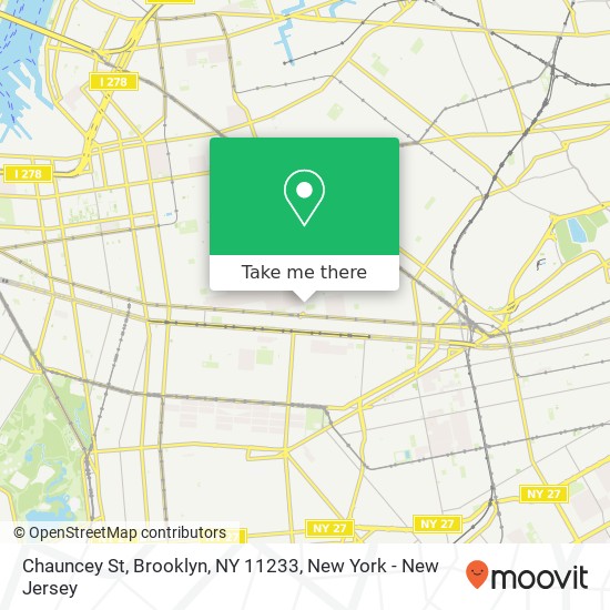 Mapa de Chauncey St, Brooklyn, NY 11233