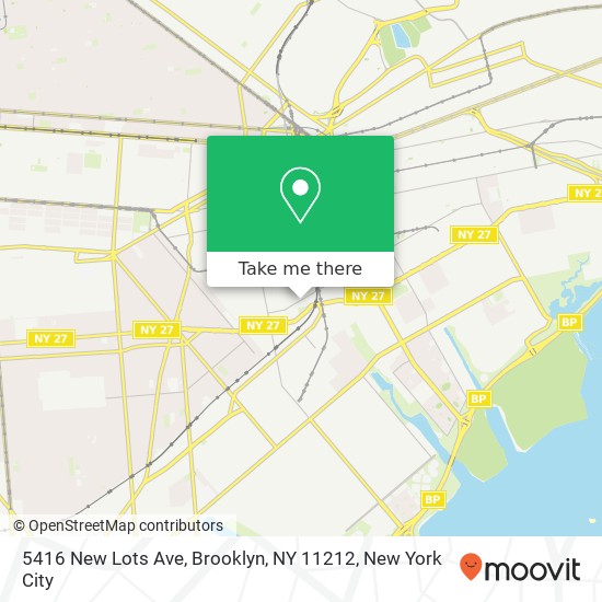 Mapa de 5416 New Lots Ave, Brooklyn, NY 11212