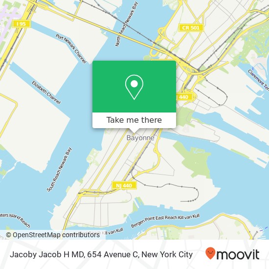 Jacoby Jacob H MD, 654 Avenue C map