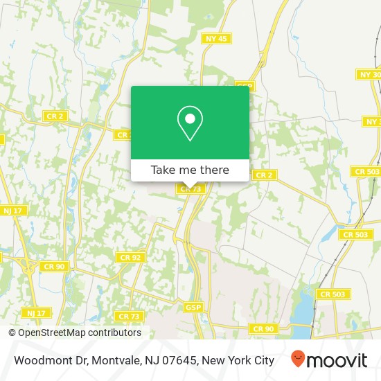 Mapa de Woodmont Dr, Montvale, NJ 07645