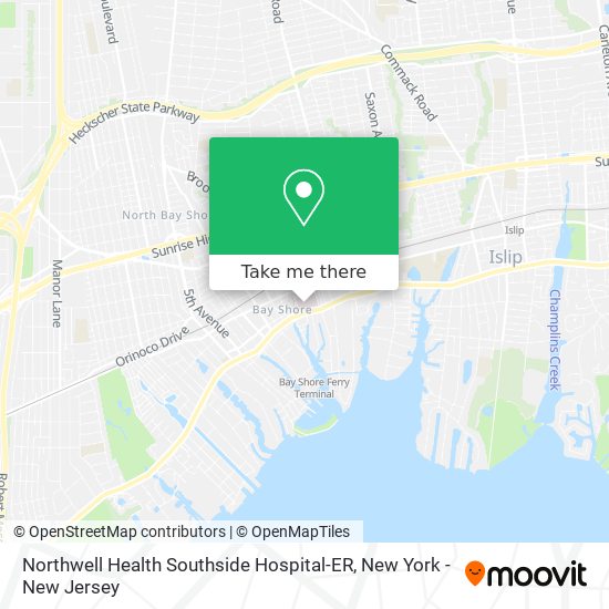 Mapa de Northwell Health Southside Hospital-ER