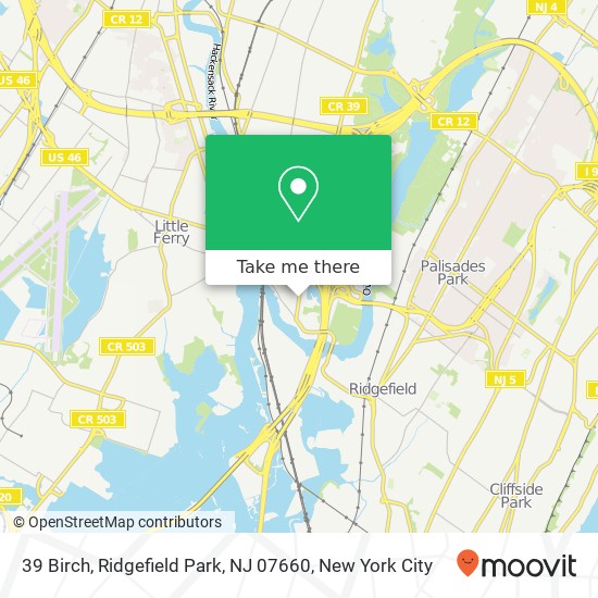 Mapa de 39 Birch, Ridgefield Park, NJ 07660