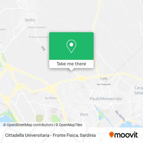 Cittadella Universitaria - Fronte Fisica map