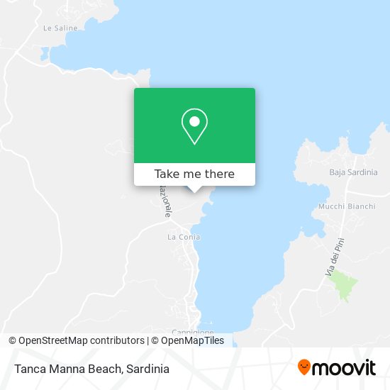 Tanca Manna Beach map