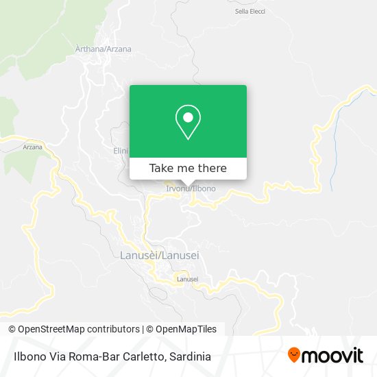 Ilbono Via Roma-Bar Carletto map