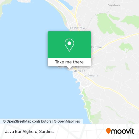 Java Bar Alghero map