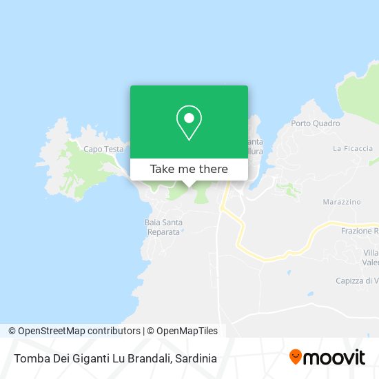 Tomba Dei Giganti Lu Brandali map