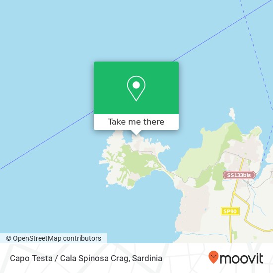 Capo Testa / Cala Spinosa Crag map