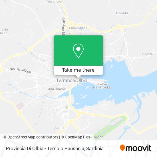 Provincia Di Olbia - Tempio Pausania map