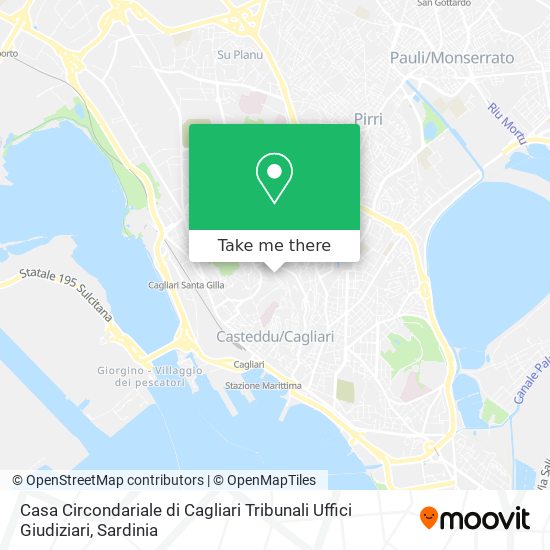 Casa Circondariale di Cagliari Tribunali Uffici Giudiziari map