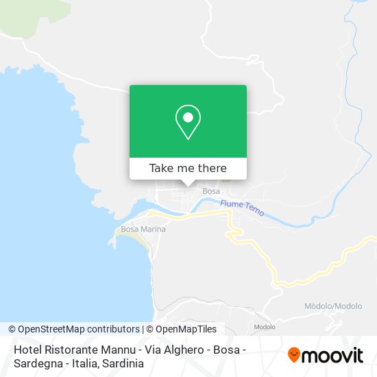 Hotel Ristorante Mannu - Via Alghero - Bosa - Sardegna - Italia map