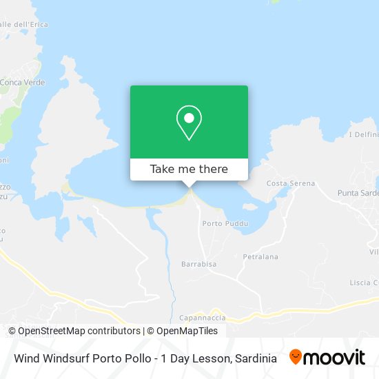 Wind Windsurf Porto Pollo - 1 Day Lesson map