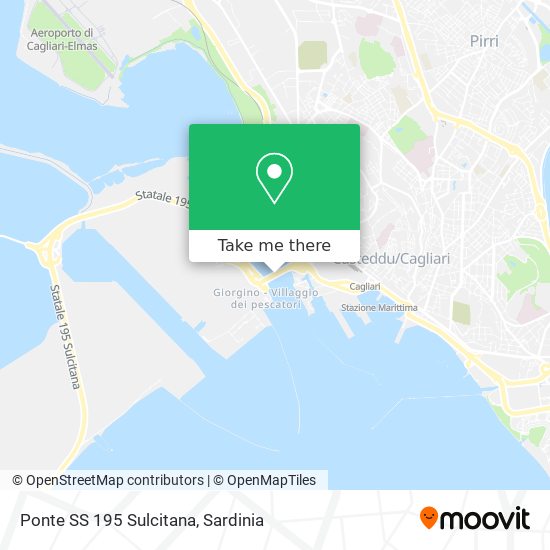 Ponte SS 195 Sulcitana map
