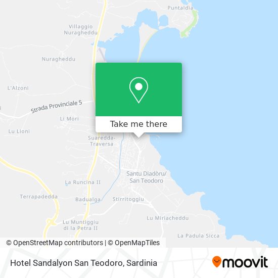 Hotel Sandalyon San Teodoro map
