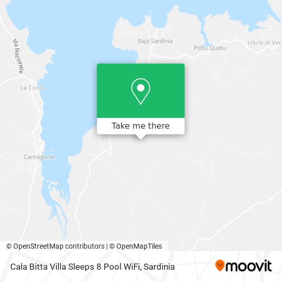 Cala Bitta Villa Sleeps 8 Pool WiFi map