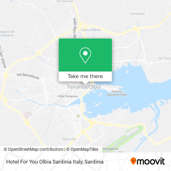 Hotel For You Olbia Sardinia Italy map