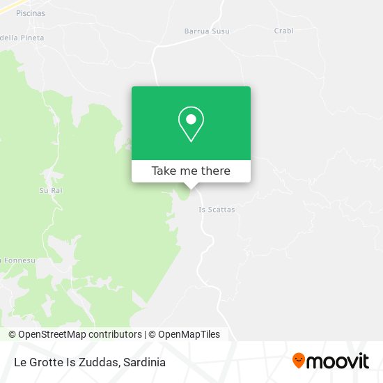 Le Grotte Is Zuddas map