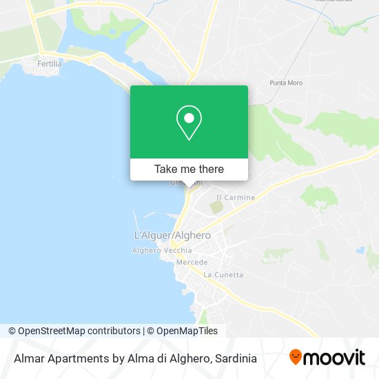 Almar Apartments by Alma di Alghero map