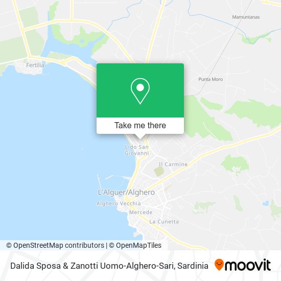 Dalida Sposa & Zanotti Uomo-Alghero-Sari map