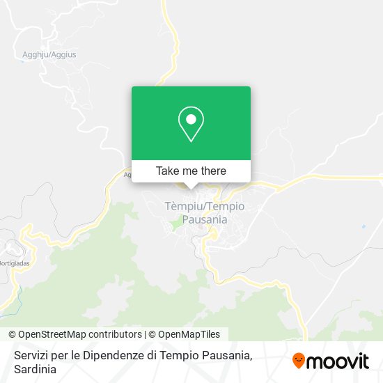 Servizi per le Dipendenze di Tempio Pausania map