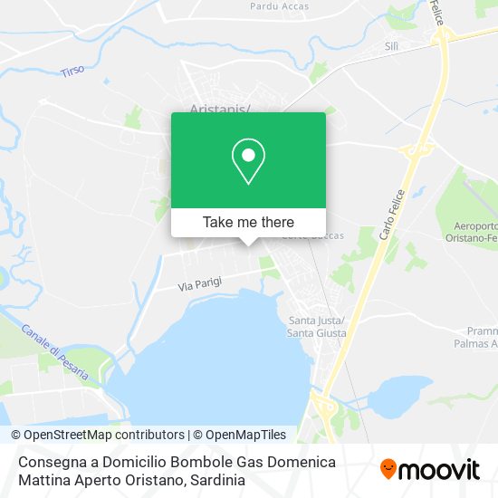 Consegna a Domicilio Bombole Gas Domenica Mattina Aperto Oristano map