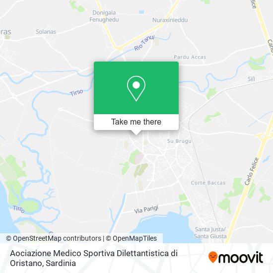 Aociazione Medico Sportiva Dilettantistica di Oristano map