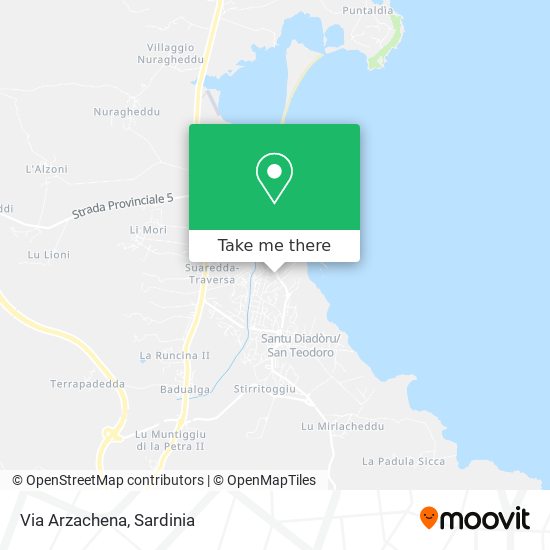 Via Arzachena map