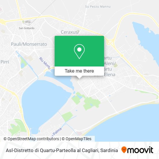 Asl-Distretto di Quartu-Parteolla al Cagliari map