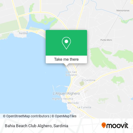 Bahia Beach Club Alghero map