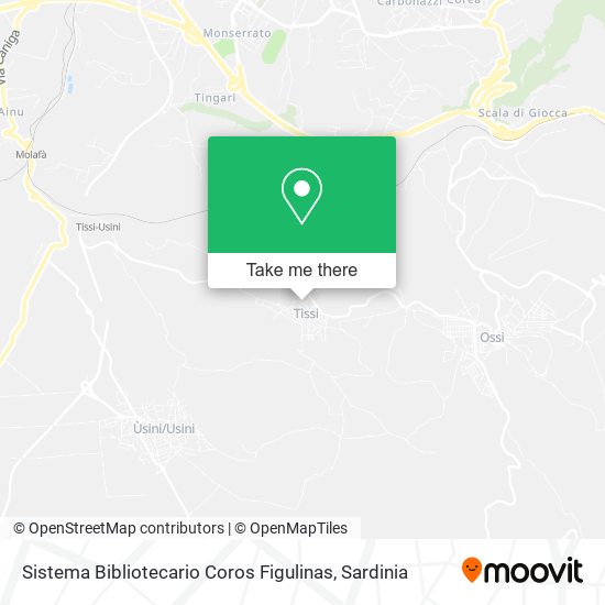 Sistema Bibliotecario Coros Figulinas map
