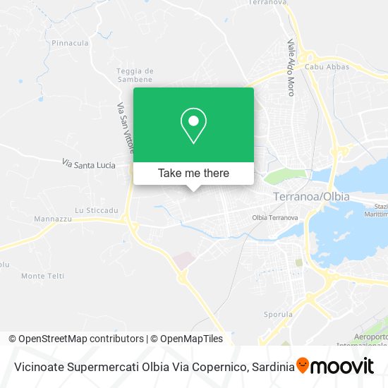 Vicinoate Supermercati Olbia Via Copernico map