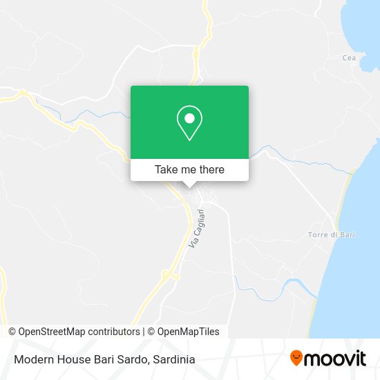 Modern House Bari Sardo map