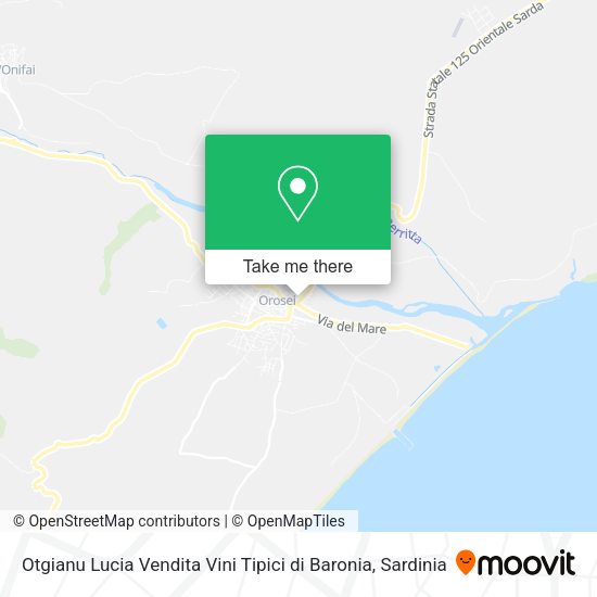 Otgianu Lucia Vendita Vini Tipici di Baronia map
