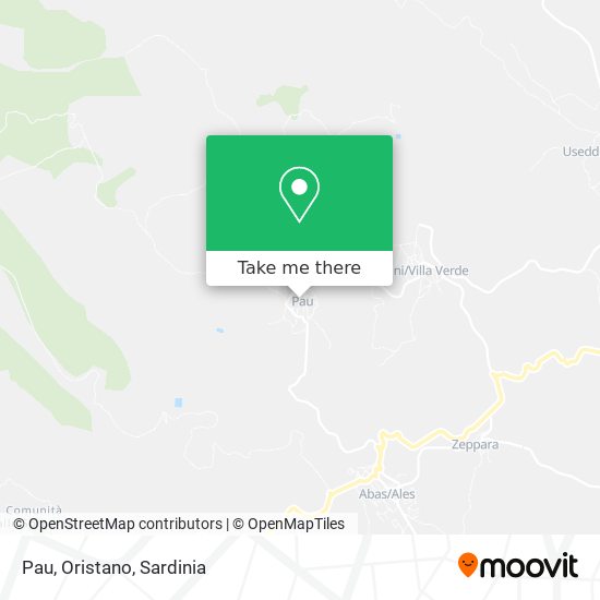Pau, Oristano map