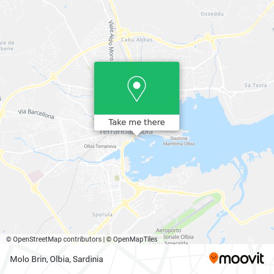 Molo Brin, Olbia map