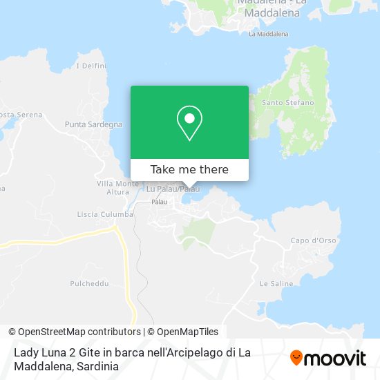 Lady Luna 2 Gite in barca nell'Arcipelago di La Maddalena map