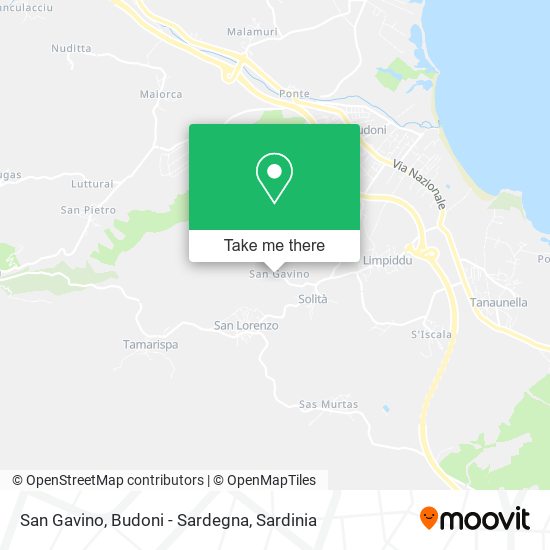 San Gavino, Budoni - Sardegna map