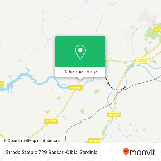 Strada Statale 729 Sassari-Olbia map